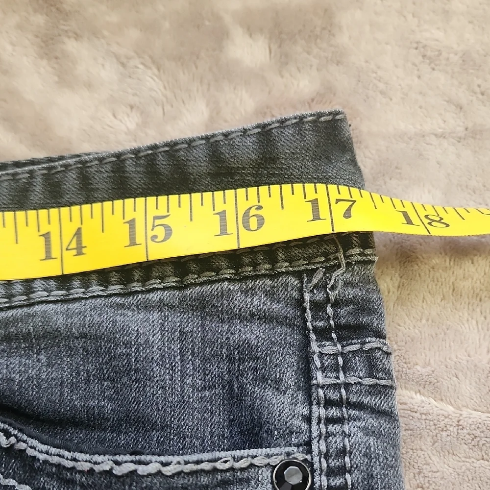 Black Sequin Backed Distressed Women Jeans - Picture 6 of 14